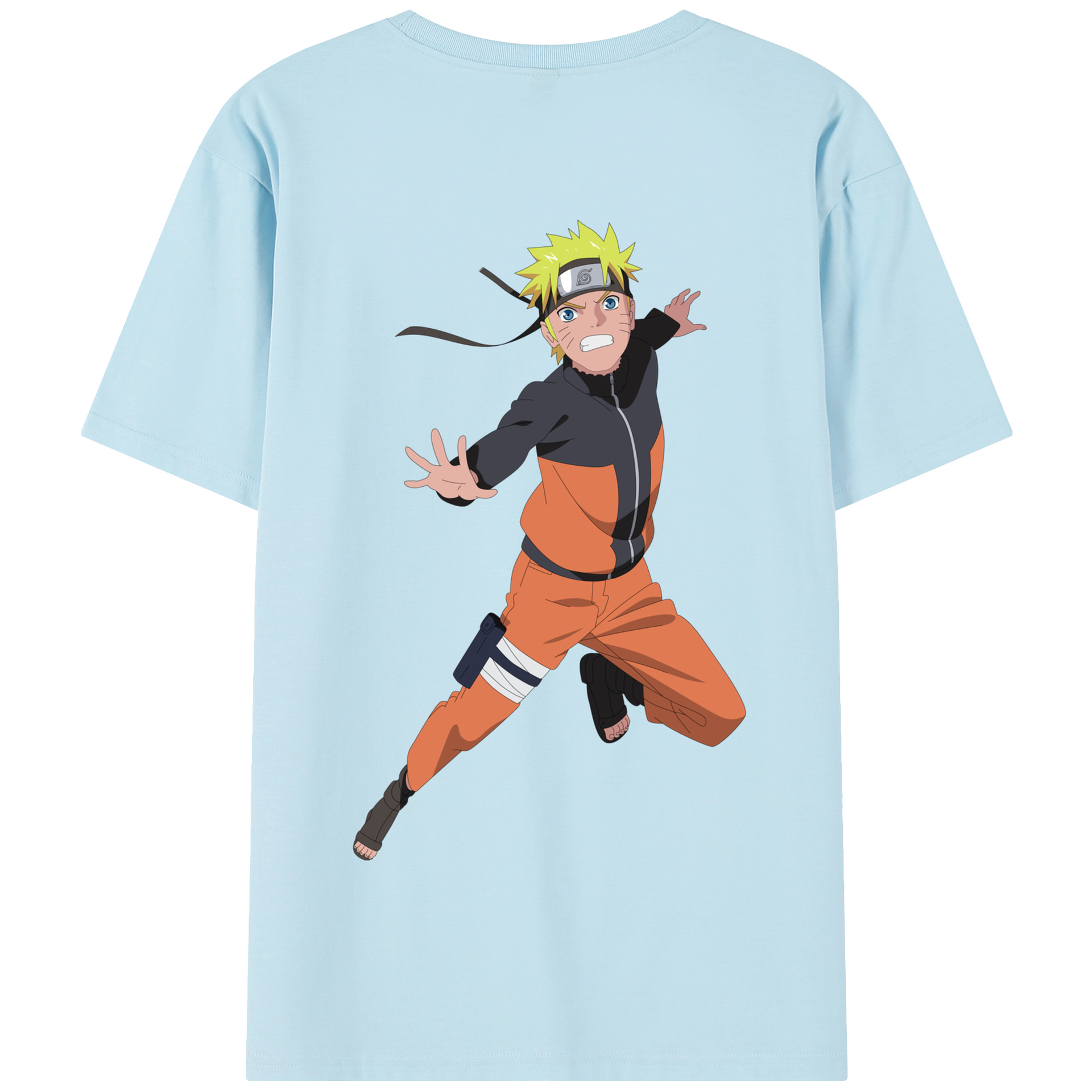 （画像用） NARUTO -ナルト- うずまき ナルト Uzumaki Naruto 綿100％半袖Tシャツ（背面プリント）